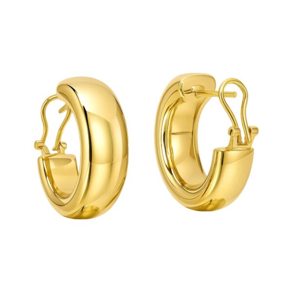 14k Yellow Gold Large Omega C Hoops - alternate view 2