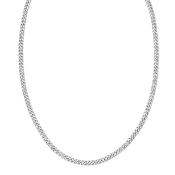 Sterling Silver Rhodium Plated Vintage Puffed Miami Cuban Chain (5.30 mm) - alternate view 2