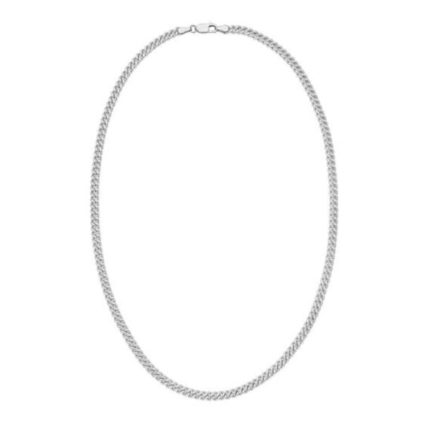 Sterling Silver Rhodium Plated Vintage Puffed Miami Cuban Chain (5.30 mm) - alternate view 3
