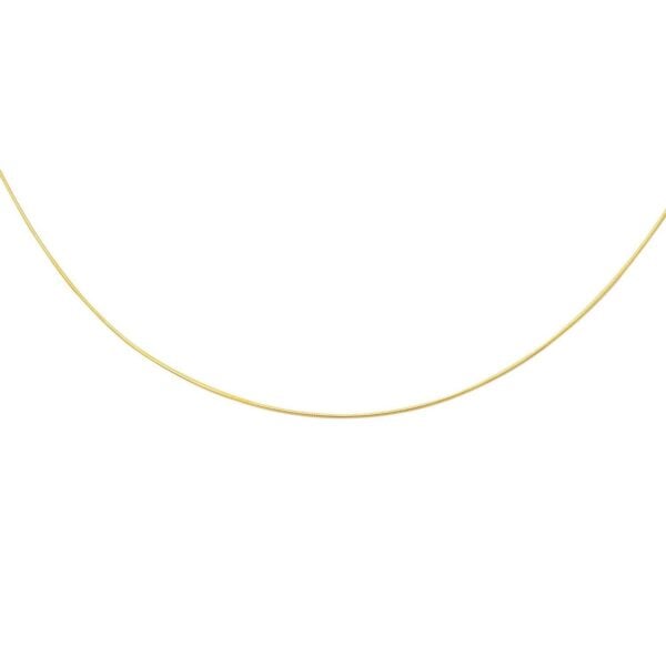 14k Yellow Gold Thin Motif Round Omega Necklace - alternate view 3