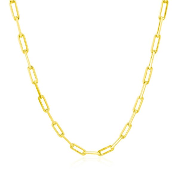 Sterling Silver Gold Plated Paperclip Chain (2.95 mm) - alternate view 3