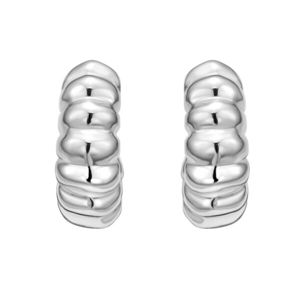 Sterling Silver Twisted C Hoop Earrings - alternate view 2