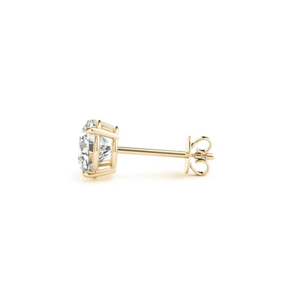 4 cttw Certified IGI Lab Grown Round Diamond Earrings 14k Yellow Gold (G/VS2) - alternate view 2