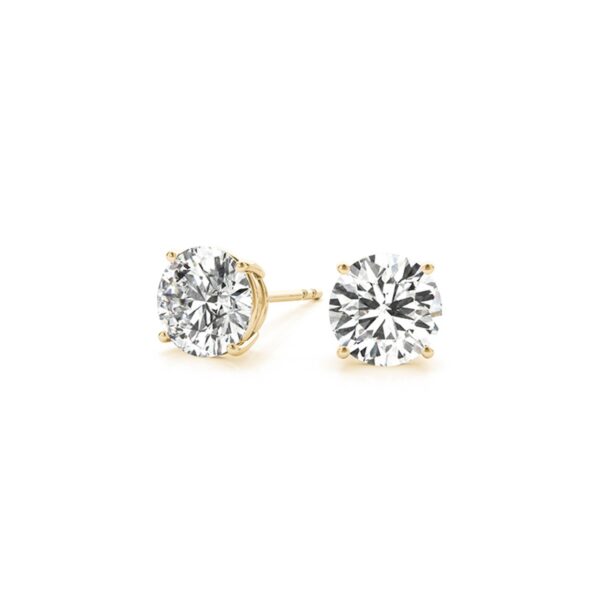 4 cttw Certified IGI Lab Grown Round Diamond Earrings 14k Yellow Gold (G/VS2) - alternate view 3