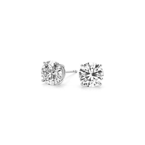 3 cttw Certified IGI Lab Grown Round Diamond Stud Earrings 14k White Gold(G/VS2) - alternate view 3