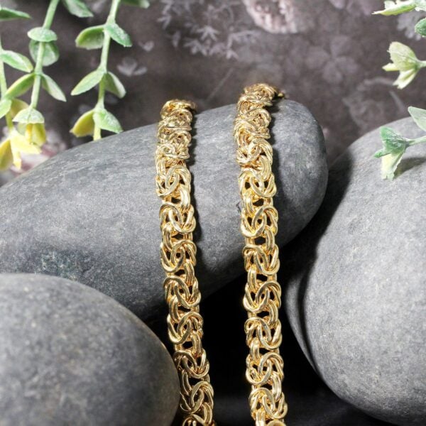 14k Yellow Gold Byzantine Motif Chain Necklace - alternate view 4