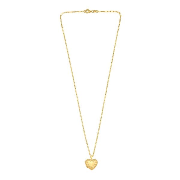 Sterling Silver Gold Plated Heart Locket Necklace - alternate view 2