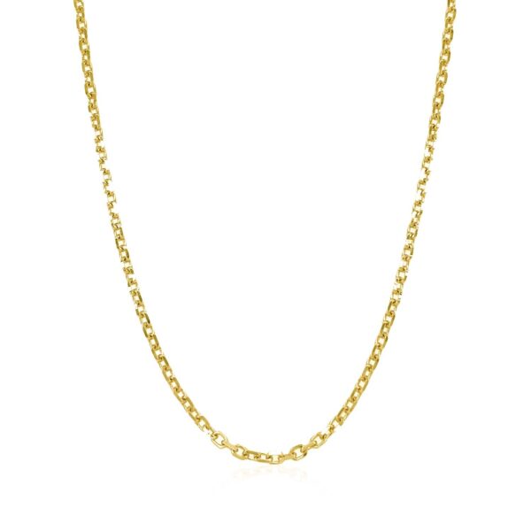 18k Yellow Gold Diamond Cut Cable Link Chain (1.90 mm) - alternate view 2