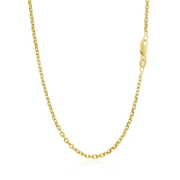 18k Yellow Gold Diamond Cut Cable Link Chain (1.90 mm) - alternate view 3