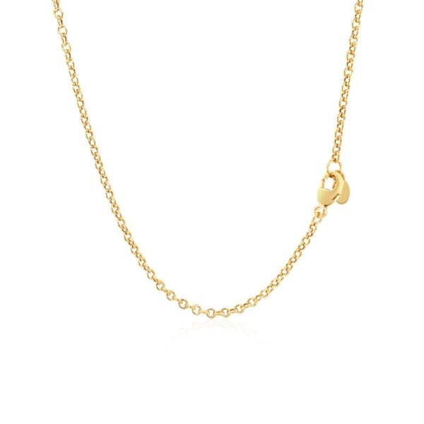 14k Yellow Gold Chain Necklace with Polished Knot - alternate view 2