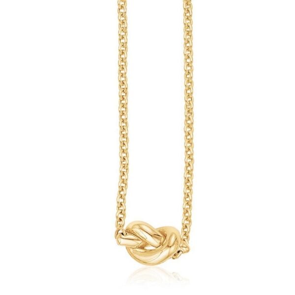 14k Yellow Gold Chain Necklace with Polished Knot - alternate view 4