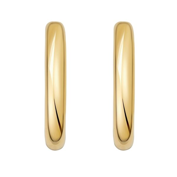 Sterling Silver Yellow Gold Plated Round Hoop Earrings - alternate view 2