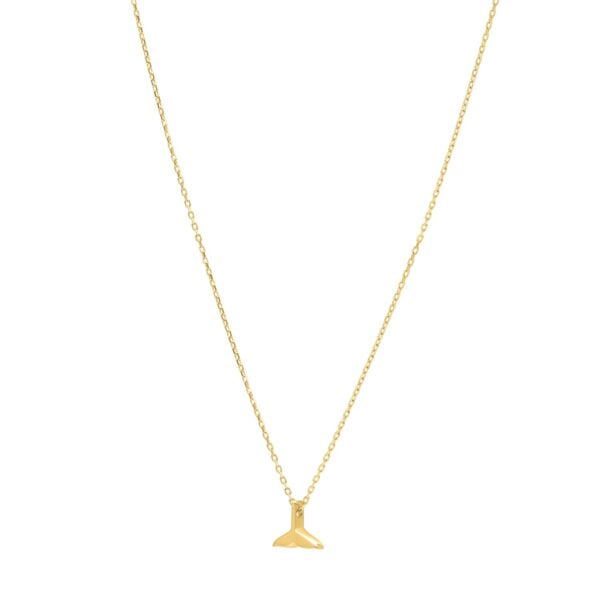 Whale Tail Necklace in 14K Yellow Gold