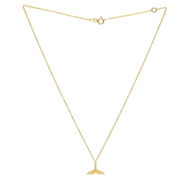 Whale Tail Necklace in 14K Yellow Gold - alternate view 2