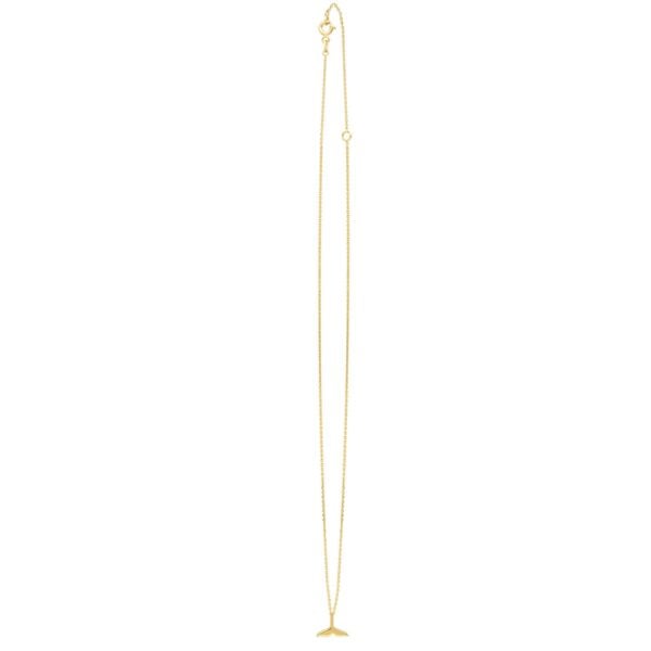 Whale Tail Necklace in 14K Yellow Gold - alternate view 3