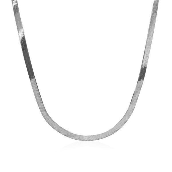 14k White Gold Super Flex Herringbone Chain (2.80 mm) - alternate view 2