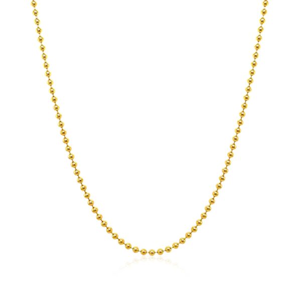 14k Yellow Gold Bead Chain 1.5mm (1.50 mm) - alternate view 2