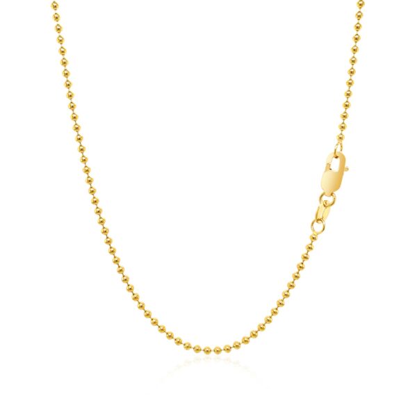 14k Yellow Gold Bead Chain 1.5mm (1.50 mm) - alternate view 3