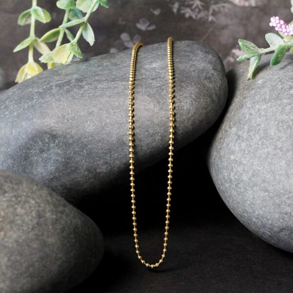 14k Yellow Gold Bead Chain 1.5mm (1.50 mm) - alternate view 4