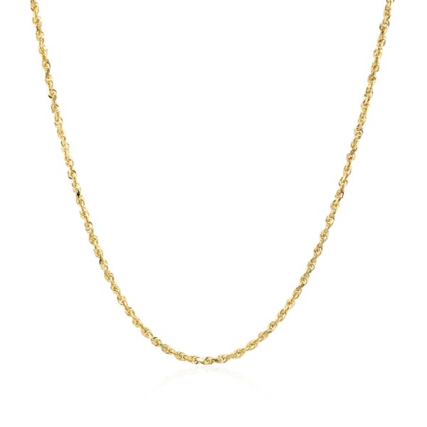 14k Yellow Gold Solid Diamond Cut Rope Chain (1.40 mm) - alternate view 2