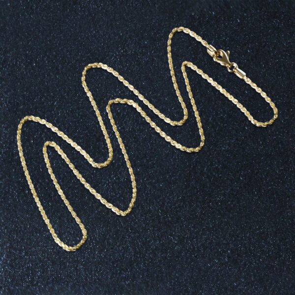 14k Yellow Gold Solid Diamond Cut Rope Chain (1.40 mm) - alternate view 5