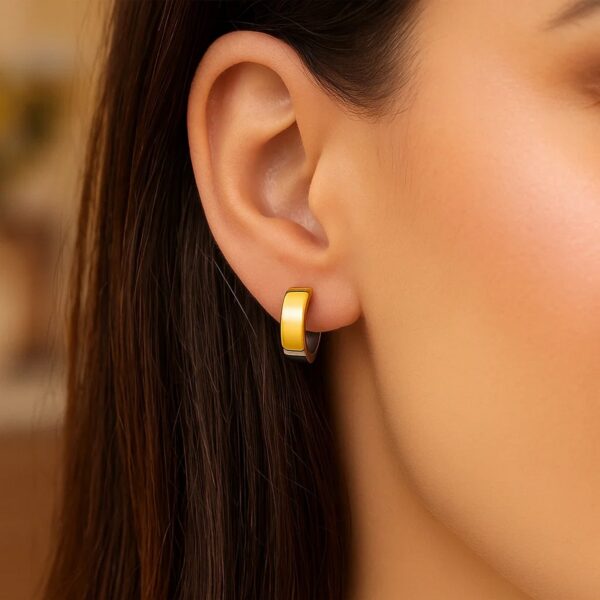 14k Two-Tone Gold Snuggable Style Earrings - alternate view 2