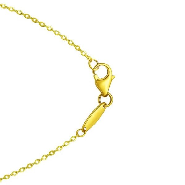 14K Yellow Gold Puffed Mini Clover Pendant Necklace - alternate view 4