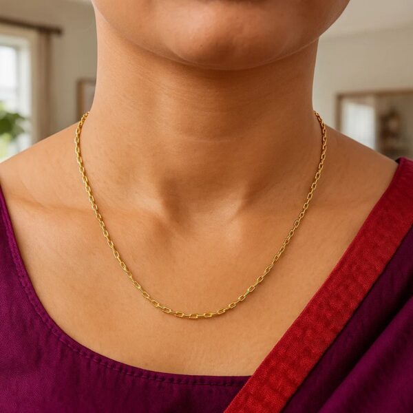 14k Yellow Gold French Cable Chain (1.3 mm) - alternate view 5