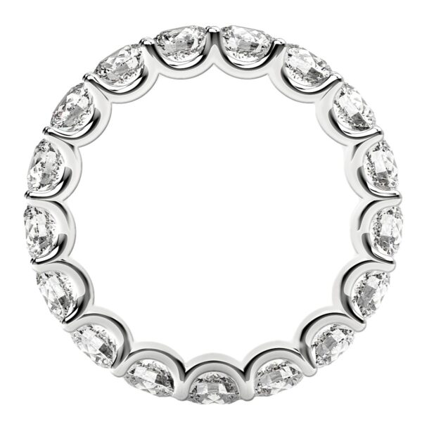 Round Cut Lab Grown Diamond Eternity Ring in 14k White Gold (3 cttw FG/VS2) - F-G - alternate view 3