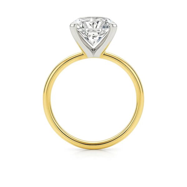5 Carat Emerald Lab Grown IGI G/VS1 Diamond Solitaire Ring in 14K Yellow Gold - alternate view 4