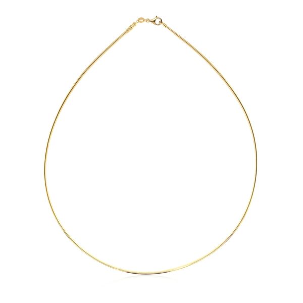 14k Yellow Gold Necklace in a Round Omega Chain Style - alternate view 2