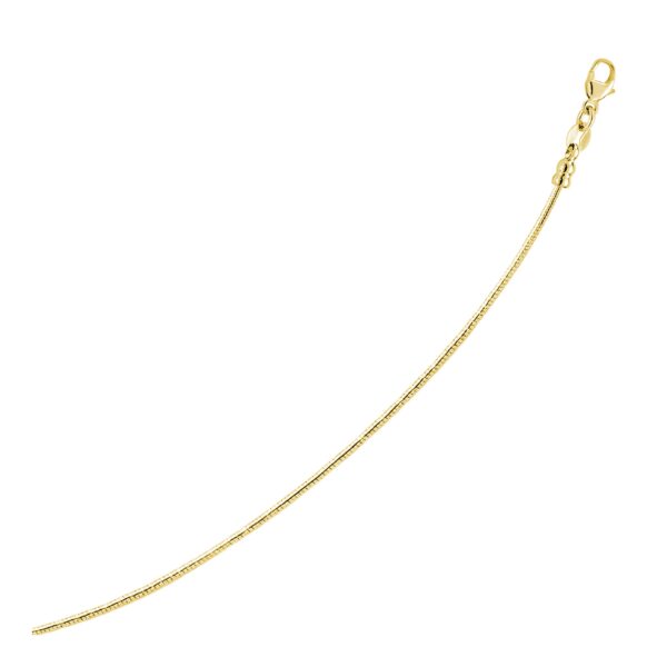 14k Yellow Gold Necklace in a Round Omega Chain Style - alternate view 3