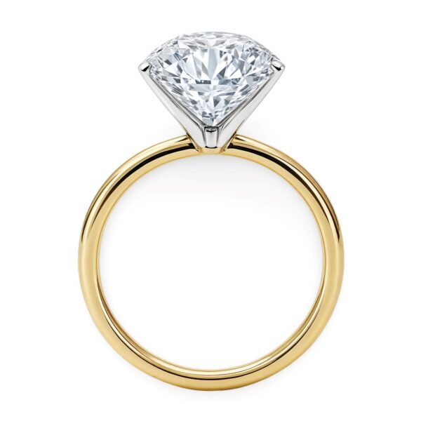 5 Carat Round Lab Grown IGI G/VS1 Diamond Solitaire Ring in 14K Yellow Gold - alternate view 4