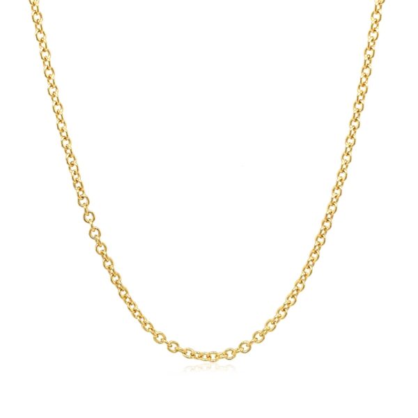14k Yellow Gold Round Cable Link Chain (1.9 mm) - alternate view 2