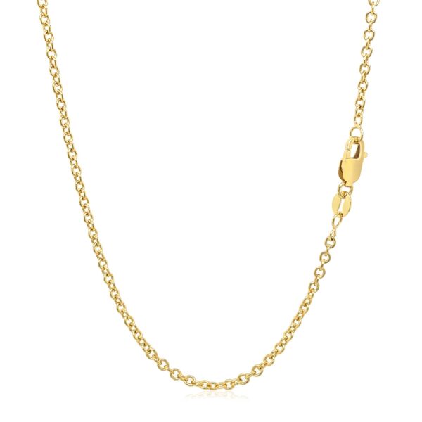 14k Yellow Gold Round Cable Link Chain (1.9 mm) - alternate view 3