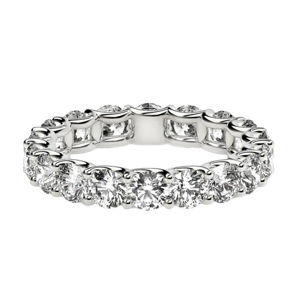 Round Cut Lab Grown Diamond Eternity Ring in 14k White Gold (2 cttw FG/VS2) - F-G - alternate view 2