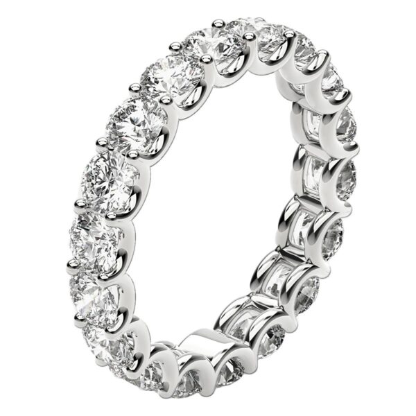 Round Cut Lab Grown Diamond Eternity Ring in 14k White Gold (2 cttw FG/VS2) - F-G - alternate view 4