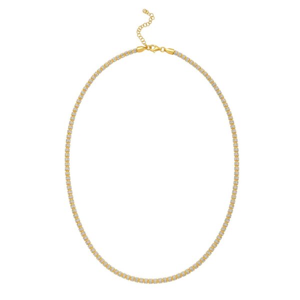 Sterling Silver with Gold Plated Ice Barrel Chain (3.80 mm) - alternate view 3
