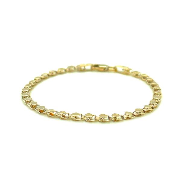 3.0mm 10k Yellow Gold Heart Anklet - alternate view 2