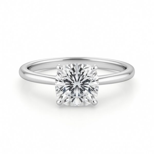 2 Carat Cushion Lab Grown IGI G/VS1 Diamond Solitaire Ring in 14K White Gold - alternate view 3