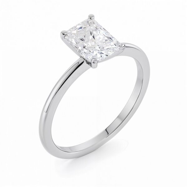 2 Carat Radiant Lab Grown IGI G/VS1 Diamond Solitaire Ring in 14K White Gold - alternate view 2