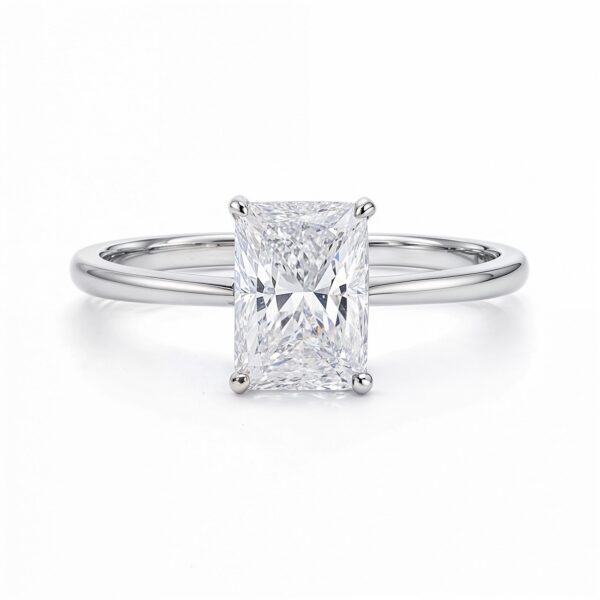 2 Carat Radiant Lab Grown IGI G/VS1 Diamond Solitaire Ring in 14K White Gold - alternate view 3
