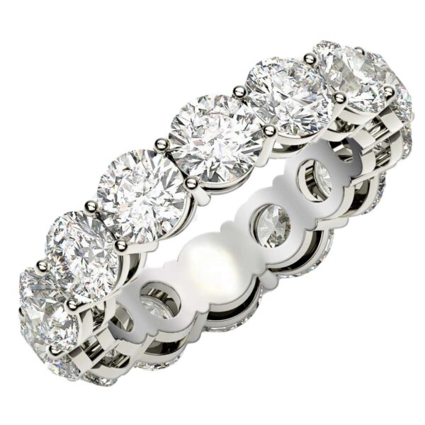 Round Cut Lab Grown Diamond Eternity Ring in 14k White Gold (6 cttw FG/VS2) - F-G