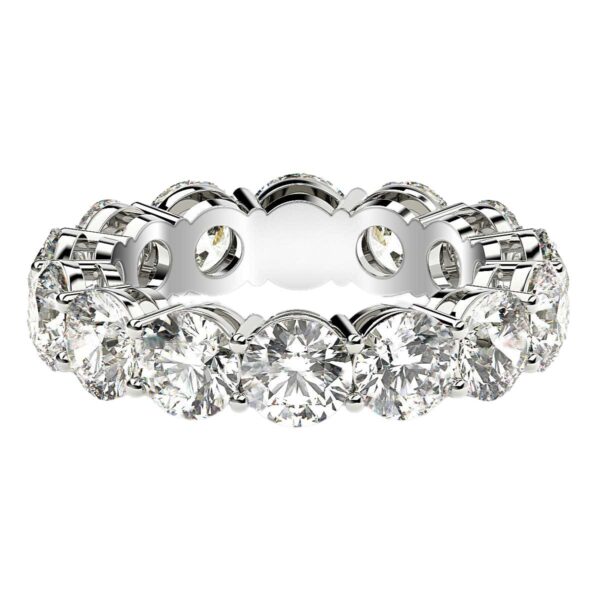 Round Cut Lab Grown Diamond Eternity Ring in 14k White Gold (6 cttw FG/VS2) - F-G - alternate view 2