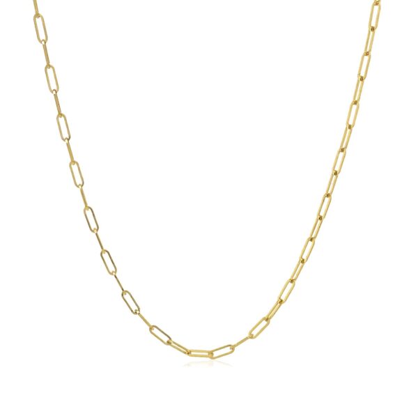 18K Yellow Gold Fine Paperclip Chain (1.50 mm) - alternate view 2