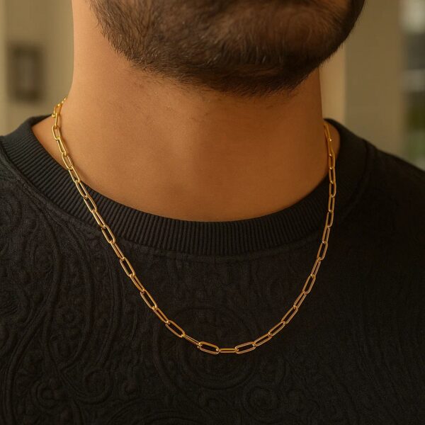 14K Yellow Gold Paperclip Chain (3.50 mm) - alternate view 5