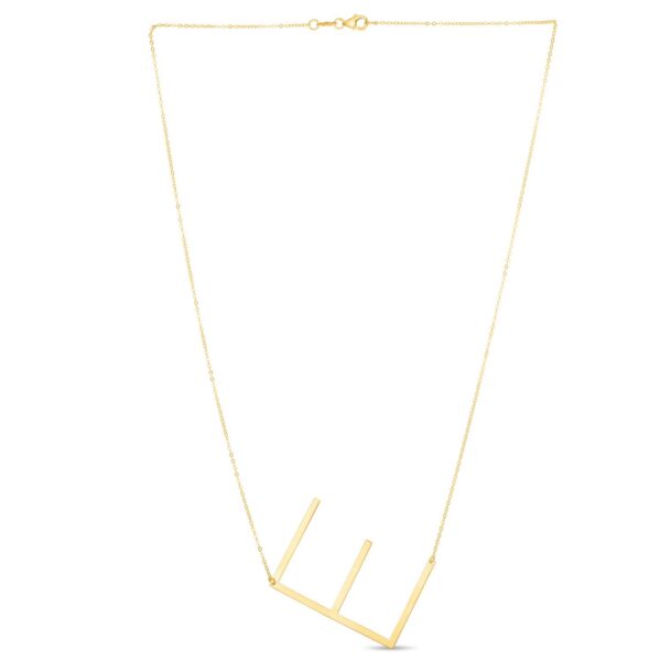 14K Yellow Gold Yours Truly Large Initial E Necklace - alternate view 2
