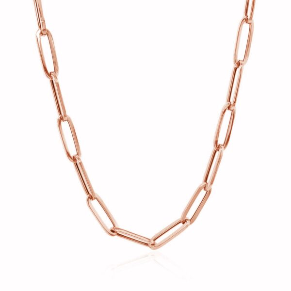 14K Rose Gold Bold Paperclip Chain (4.2 mm) - alternate view 2