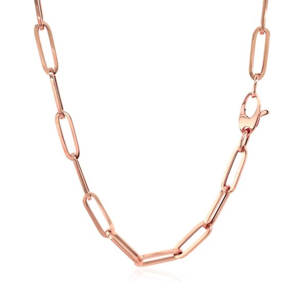 14K Rose Gold Bold Paperclip Chain (4.2 mm) - alternate view 3