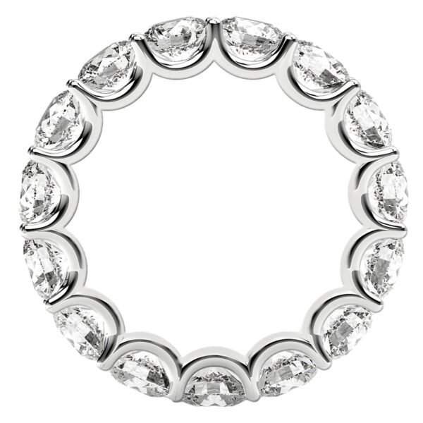 Round Cut Lab Grown Diamond Eternity Ring in 14k White Gold (5 cttw FG/VS2) - F-G - alternate view 3